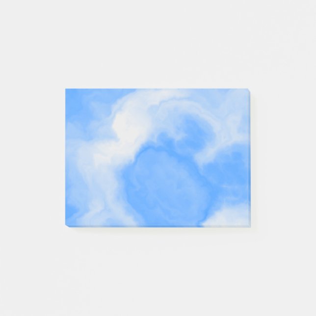 Blaue und weiße Marmor  Post-it Klebezettel (Vorderseite)