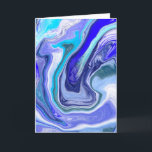 Blaue und weiße Marmor zum Geburtstag Karte<br><div class="desc">Blueweißer Marmor,  flüssige Tageskarte.</div>