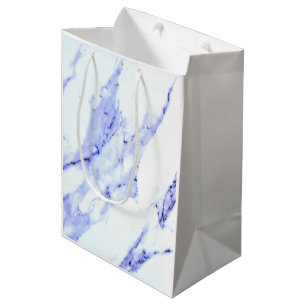 Blaue und weiße Marmorplatte Mittlere Geschenktüte