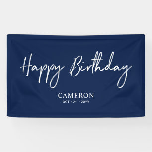 Blaue und weiße minimalistische individuelle Happy Banner