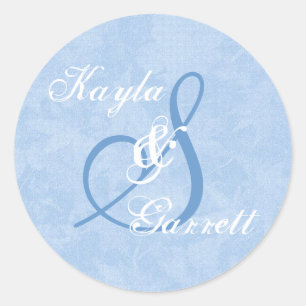 Blaue und weiße Monogramm S oder eine initiale V9 Runder Aufkleber