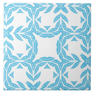 Blaue und weiße naturinspirierte ruhige Symmetrie Fliese
