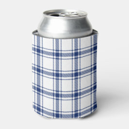 Blaue und weiße Nautikplaid Dosenkühler