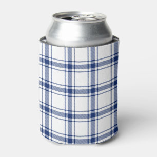 Blaue und weiße Nautikplaid Dosenkühler
