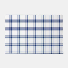 Blaue und weiße Nautikplaid Fußmatte