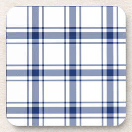 Blaue und weiße Nautikplaid Getränkeuntersetzer