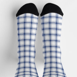 Blaue und weiße Nautikplaid Socken