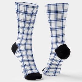 Blaue und weiße Nautikplaid Socken