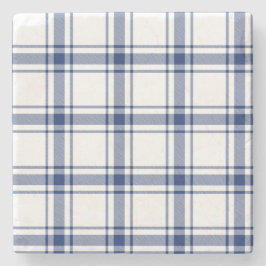Blaue und weiße Nautikplaid Steinuntersetzer