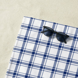 Blaue und weiße Nautikplaid Strandtuch
