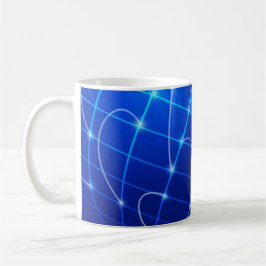 Blaue und weiße Netzwerkverbindungen Kaffeetasse