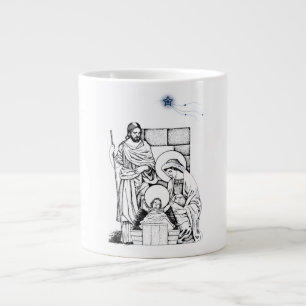 Blaue und weiße originelle Geburt Jumbo-Tasse