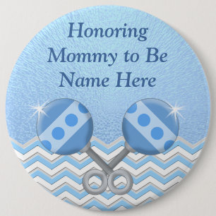 Blaue und weiße personalisierte Mama, zum Button