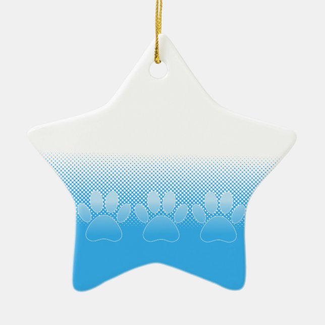 Blaue und weiße Pfeifen mit Zeitungspapier-Hinterg Keramik Ornament (Vorne)
