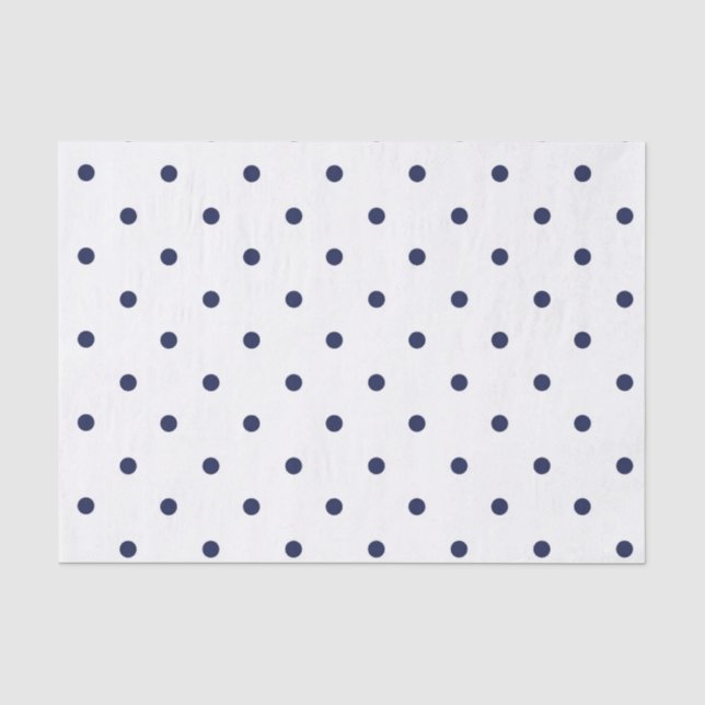Blaue und weiße Polka-Punkte Seidenpapier (Vorderseite)