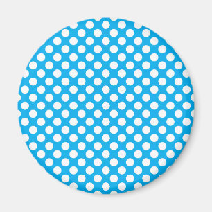 Blaue und weiße Polka-Punktmuster Magnet