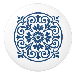 Blaue und weiße portugiesische Azulejo Style Keram Keramikknauf