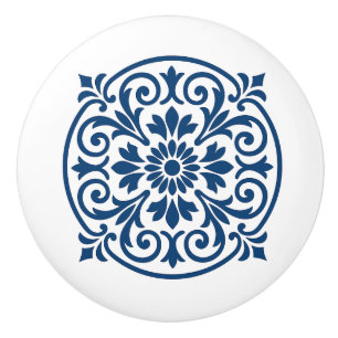 Blaue und weiße portugiesische Azulejo Style Keram Keramikknauf