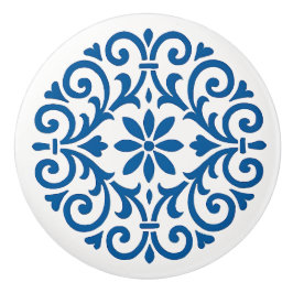 Blaue und weiße portugiesische Azulejo Style Keram Keramikknauf