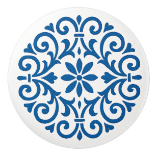 Blaue und weiße portugiesische Azulejo Style Keram Keramikknauf