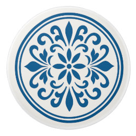 Blaue und weiße portugiesische Azulejo Style Keram Keramikknauf
