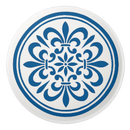 Blaue und weiße portugiesische Azulejo Style Keram Keramikknauf