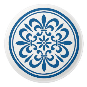 Blaue und weiße portugiesische Azulejo Style Keram Keramikknauf