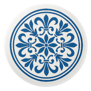 Blaue und weiße portugiesische Azulejo Style Keram Keramikknauf
