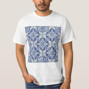Blaue und weiße portugiesische Tile T-Shirt