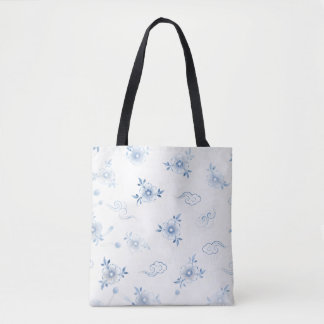 Blaue und weiße Porzellan-Blumenmuster-Tasche Tasche