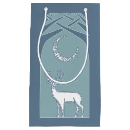 Blaue und weiße Rotwild in der Waldceltic-Kunst Kleine Geschenktüte