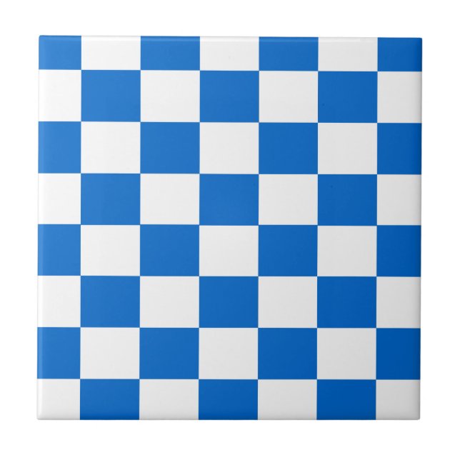 Blaue und weiße Schachbretter Fliese (Vorderseite)