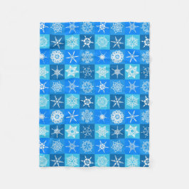 Blaue und weiße Schneeflocke-Fleece-Decke Fleecedecke