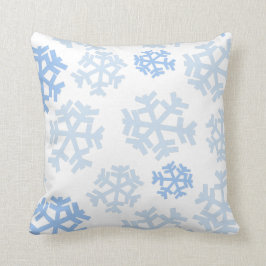 Blaue und weiße Schneeflocke Kissen