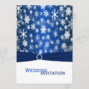 Blaue und weiße Schneeflocken Einladung Hochzeit