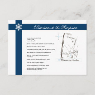 Blaue und weiße Schneeflocken Hochzeitsanleitung Begleitkarte