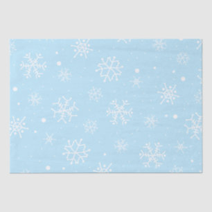 Blaue und weiße Schneeflocken  Seidenpapier