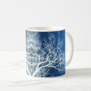 Blaue und weiße Silberhäuser Kaffeetasse