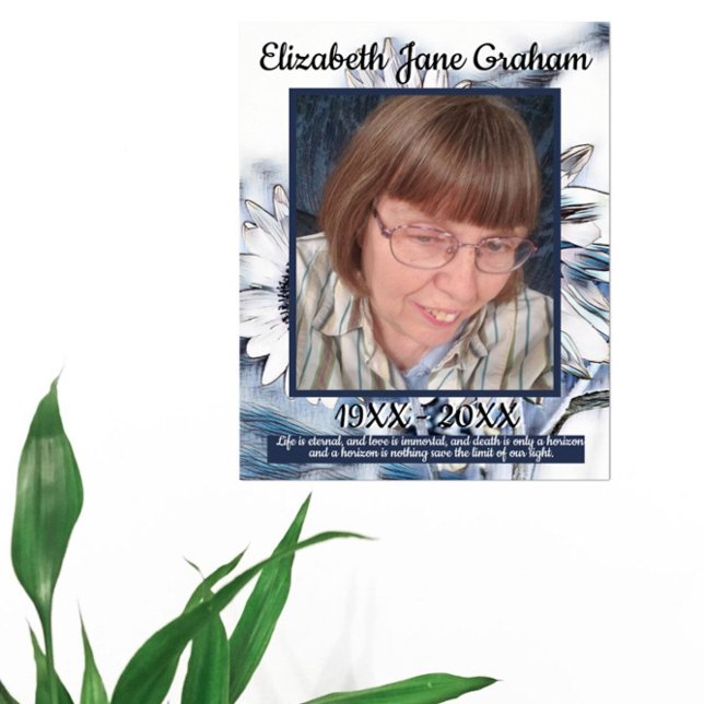 Blaue und weiße Sonnenblumen | FOTO | Beerdigung Poster (Von Creator hochgeladen)