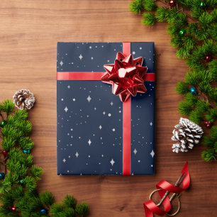 Blaue und weiße Sterne Ferienwohnung Geschenkpapier