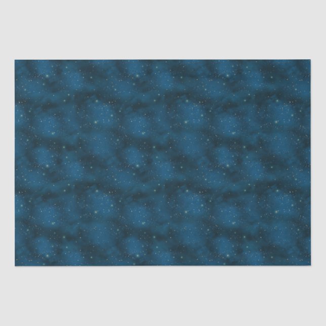 Blaue und weiße Sterne Nacht Celestial Seidenpapier (Vorderseite)