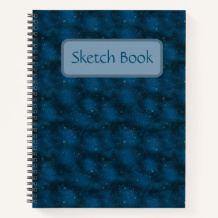 Blaue und weiße Sterne-Nacht-Himmelskizze Notizbuch