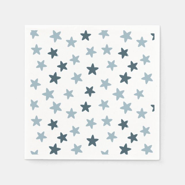 Blaue und weiße Sterne Serviette (Vorderseite)