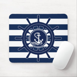 Blaue und weiße Streifen, Ankerzeichen des Schiffe Mousepad