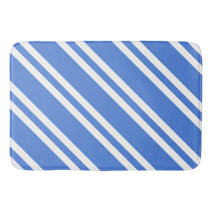 Blaue und weiße Streifen Badematte