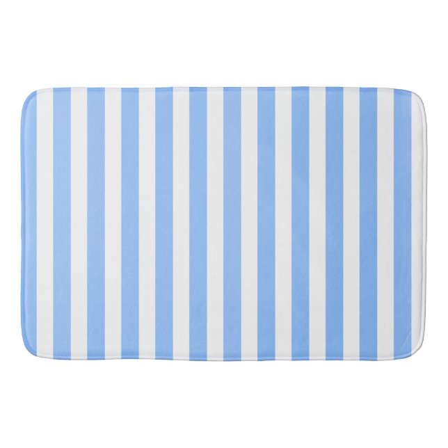 Blaue und weiße Streifen Badematte (Vorderseite)