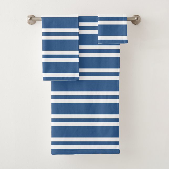 Blaue und weiße Streifen Badhandtuch Set (Insitu)