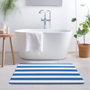 Blaue und weiße Streifen Editierbare Farben Badematte