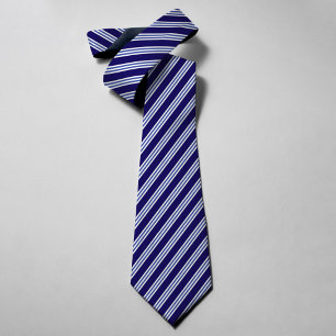 Blaue und weiße Streifen Elegante Hochzeitsgroomsm Krawatte
