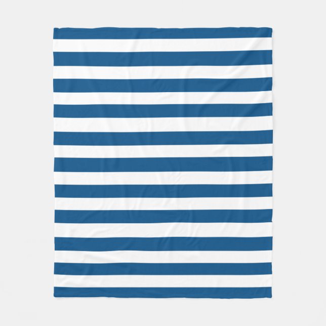 Blaue und weiße Streifen Fleecedecke (Vorderseite)